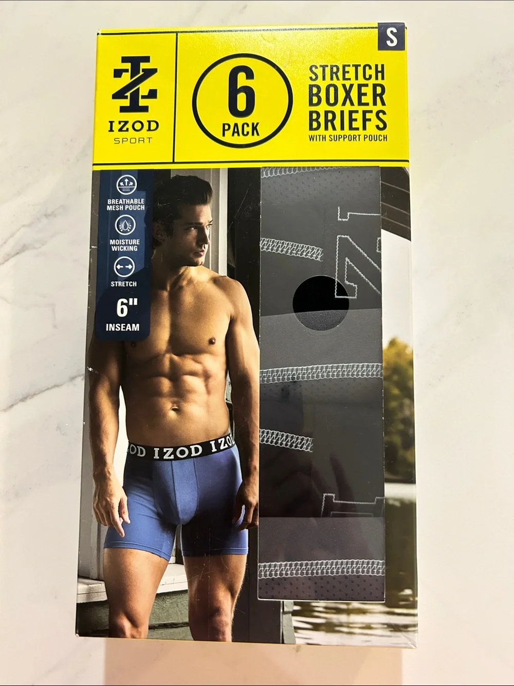 Izod Men's Boxer Briefs 6-Pack - Blue small